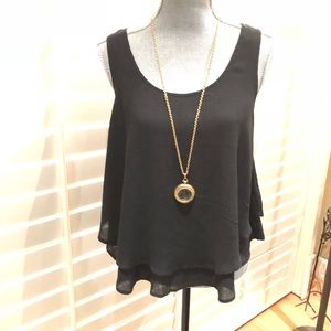 NWOT Mossimo Black loose-fitting Tank Top size L